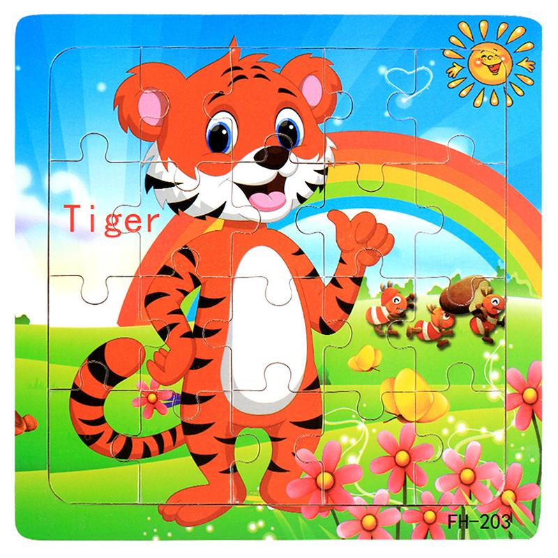 

20 шт. Деревянный 3D-пазл с изображением животных из мультфильмов, пазл Монтессори, развивающие игрушки для детей 1, 2, 3 года