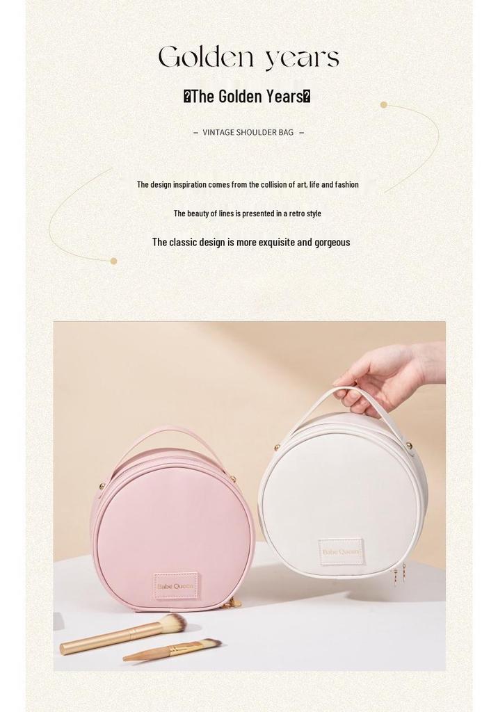 Waterproof Half-Circle Lipstick Makeup Bag - Large Capacity Travel Handbag