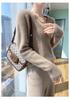 Women's Solid Color V-Neck Wool Pullover Sweater - Loose Fit, Thickened for Autumn/Winter