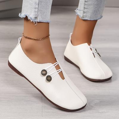 Modische, einfarbige flache Schuhe für Damen, lässige Slipper mit niedrigem Schaft, leichte und bequeme Schuhe