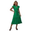 2025 new summer women's clothing medium-length solid color women's dress