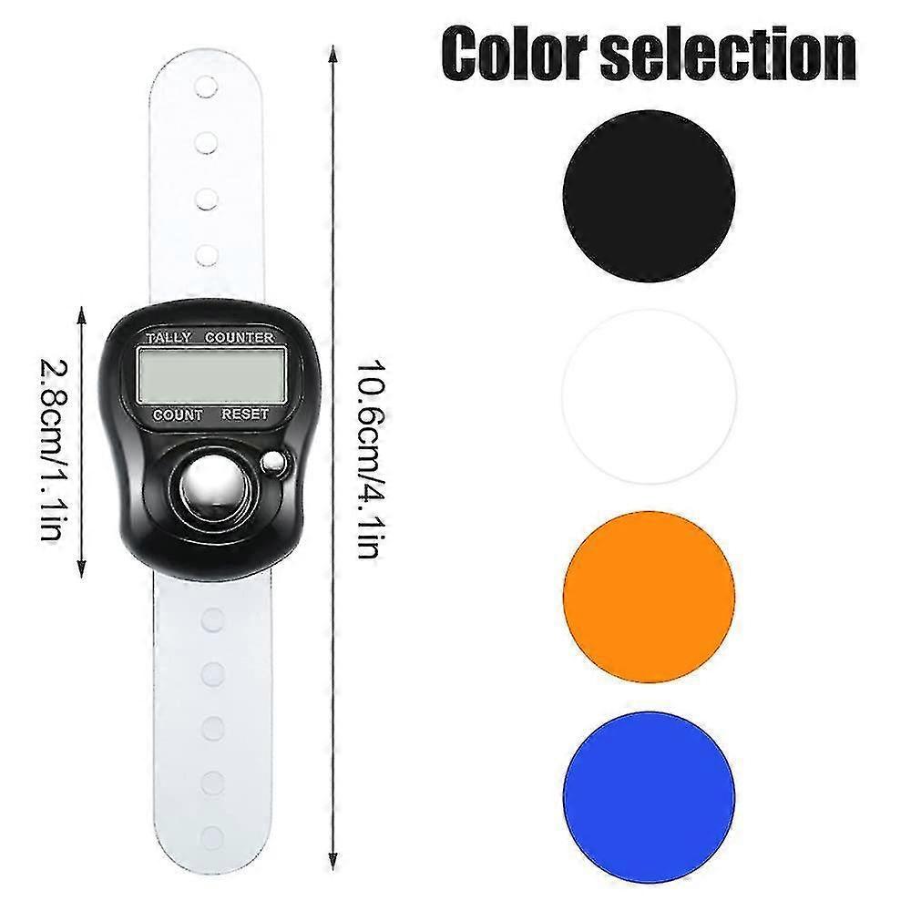4 Pieces Electronic Lap Counter, 5 Digit Resettable Finger Counter,hand Counter With Lcd Display - PJ