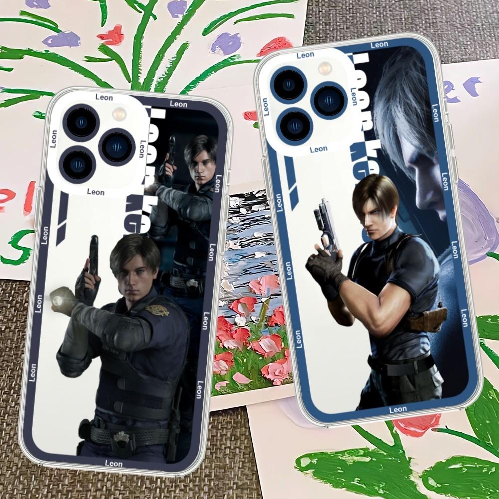 R-Resident Leon kennedy Evil Game Phone Case For iPhone 13 14 Mini 11 12 Pro Max Transparent Shell