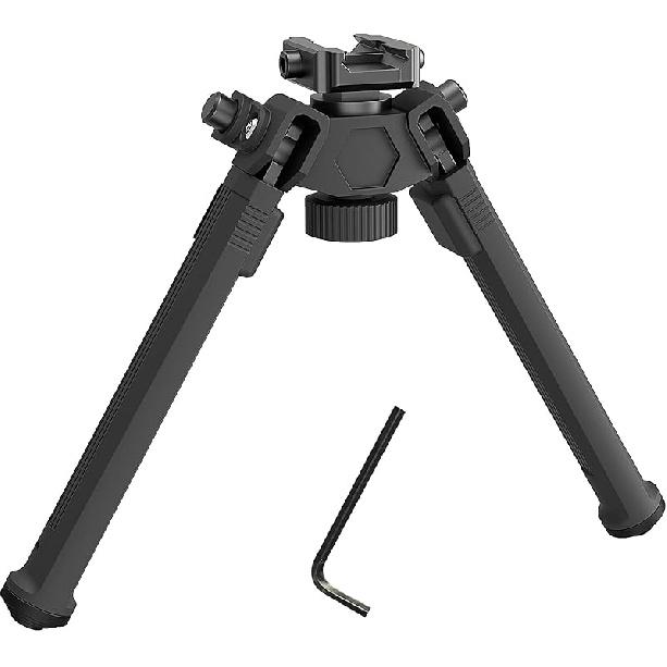 UUQ QV14 Tactical Portable Rifle Bipod, Picatinny and Mlok Mounting Options, 360 Degree Swivel, 7 Adjustable Height, Made of Lightweight