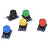 5 Stück Tastenmodul Große Druckschalterplatine mit Farbigen Abdeckungen Elektronische Bausteine