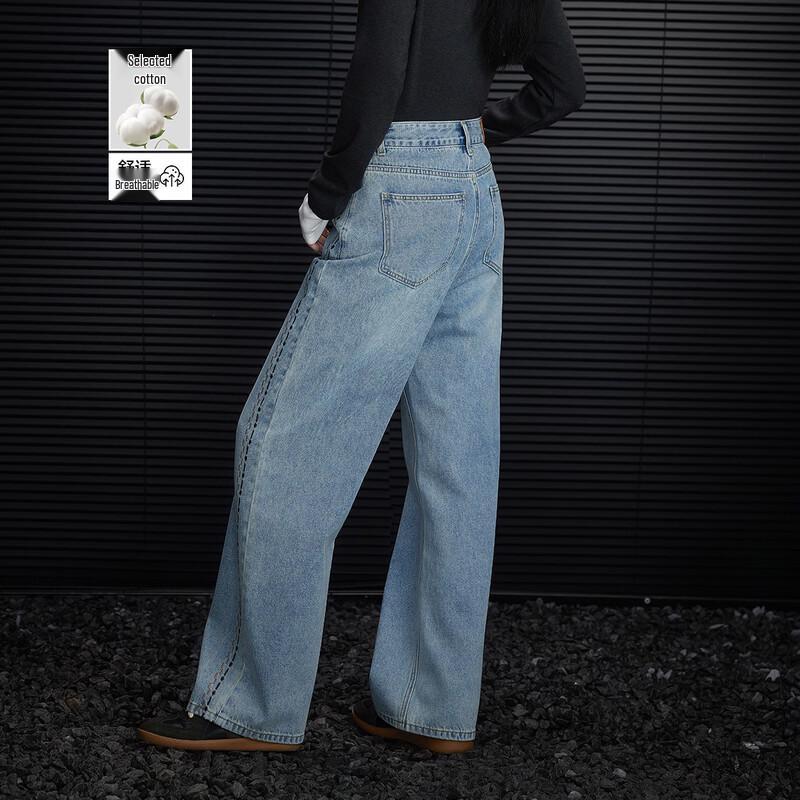 Demana Cloud Oxygen Cotton Mid-High Waist Wide-Leg Jeans M