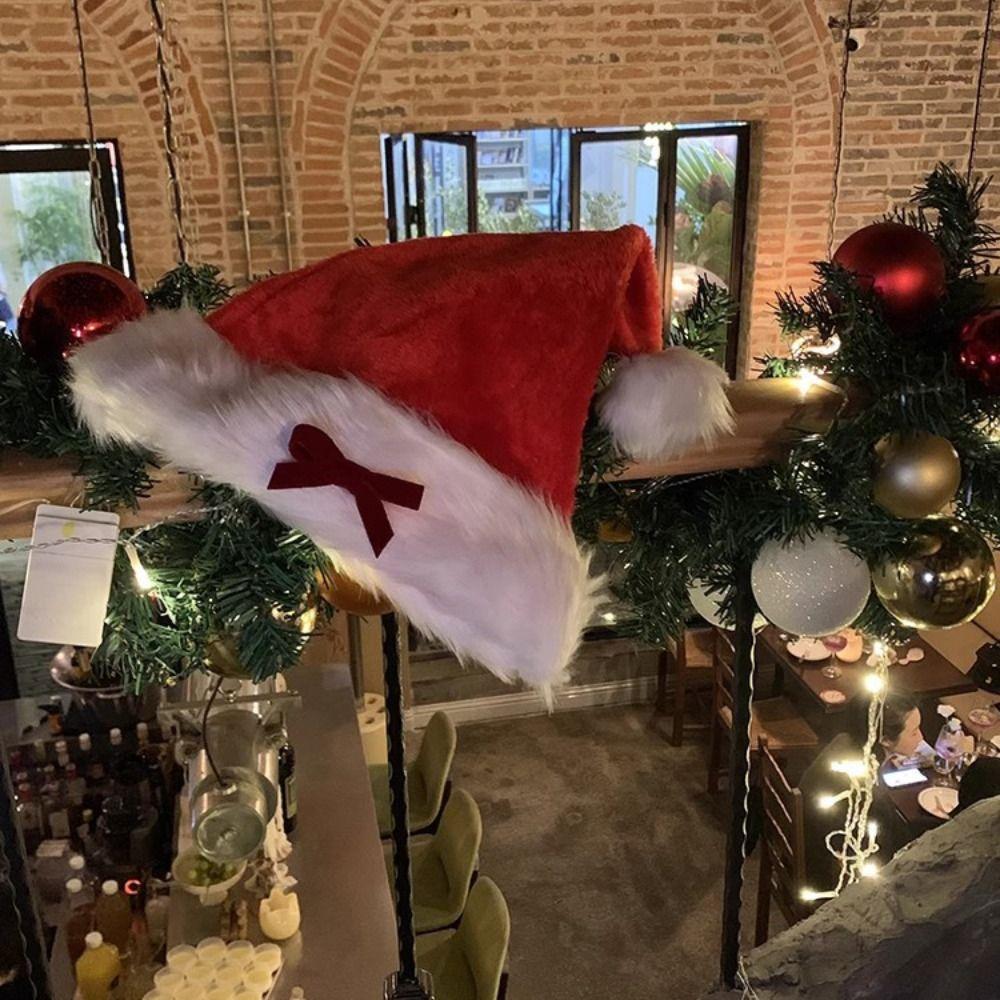Joyeux Noël Décoration Chapeau de Noël Père Noël Chapeau en peluche rouge Chapeau de Père Noël Enfants