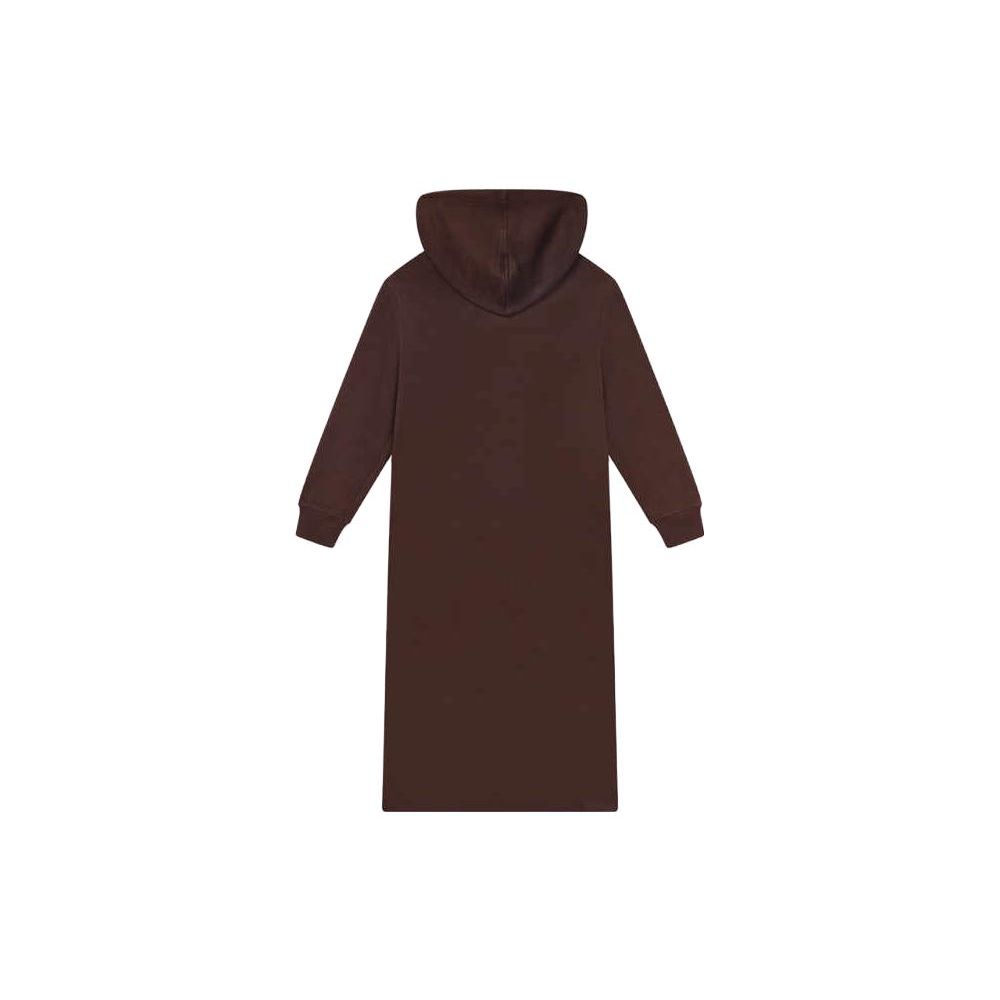 FILA Official Womens Long Hoodie Dress Autumn 2023 Women Dresses Brown F11W339310FDK