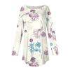 Women's Fashion Casual Round Neck Floral Long Sleeve T-shirt Pullover Long Sleeve Top