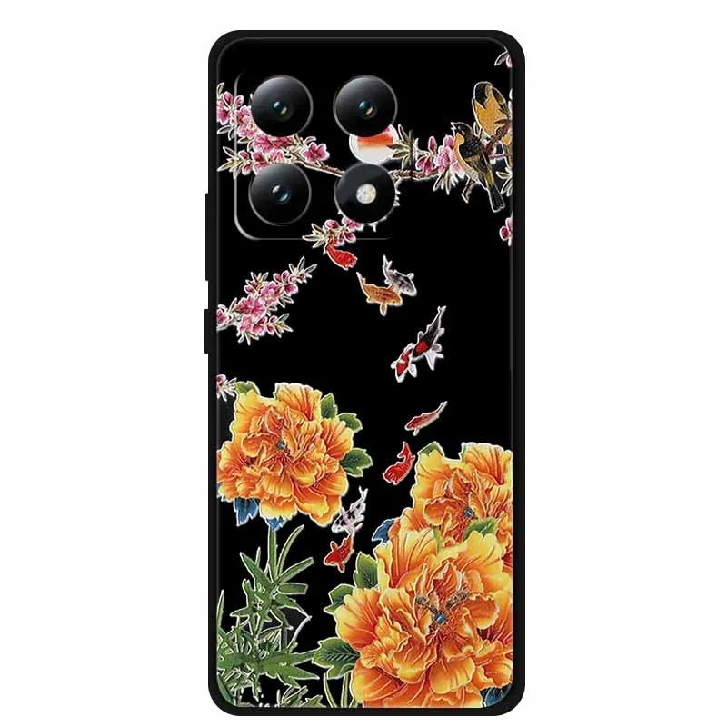 3D Flowers Case For Xiaomi 17 pro max Coque Relief Embossed Blossoms Funda Silicone Soft Back Phone Cover For Xiaomi17 TPU Para