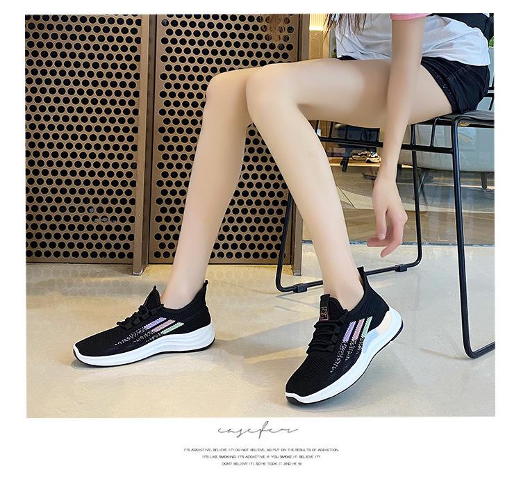 New women's casual shoes, women's shoes, sports shoes, mesh shoes, fly woven shoes, breathable shoes, cloth shoes