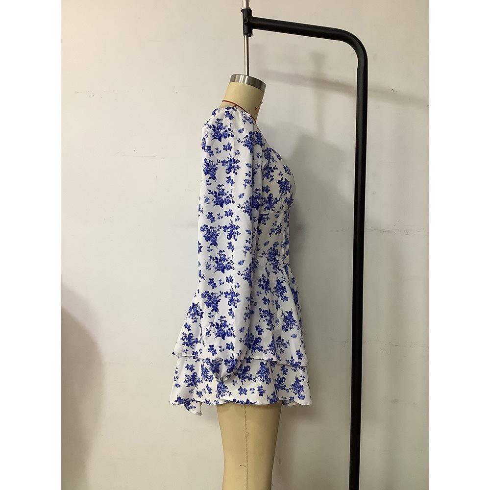 Damen Sommer Süße Schlanke Urlaub Druck Kurze Kleider