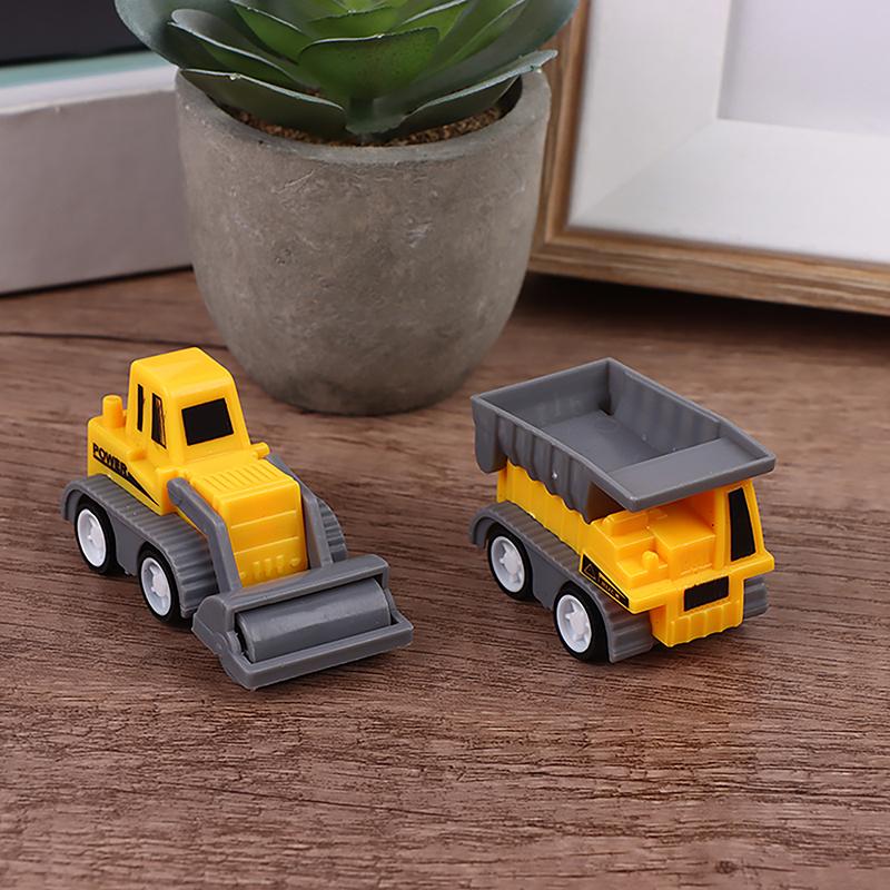 5Pcs/Set Educational Children'S Toy Building Blocks Engineering Vehicle Model Mini Cars Excavator Crane Dump Truck
