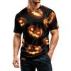 Men's Casual Short Sleeve Lightweight Breathable Crew Neck T-Shirt Halloween Pumpkin Print Pattern Comfortable Fit
