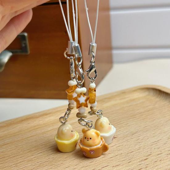 Pendant Keychain Lightweight Resin Bear Shape Pendant Keychain Multi-Purpose Portable Keyring for Bag And Phone