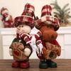 Non-Toxic 14.9Inch Gunny Burlap Top Hats Standing Figures Christmas Ornaments Dolls Santa Claus Snowmen Home Decoration
