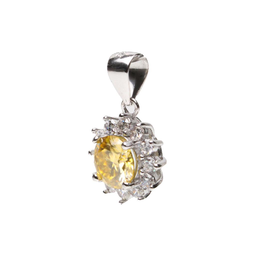 Bien Vetu Yellow Moissanite Pendant 1 Carat Floral 4001