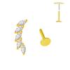 ASTM F136 G23 Titanium Leaf Branch Push In Threadless Labret Piercing 16/18/20G Earring Stud Cartilage Body Jewelry