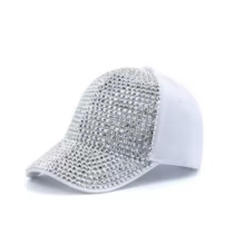 New Fashion Women Diamond Inlay Cap Spring Summer Hip Hop Kpop Dance Baseball Caps Simple Plain Party Street Hat