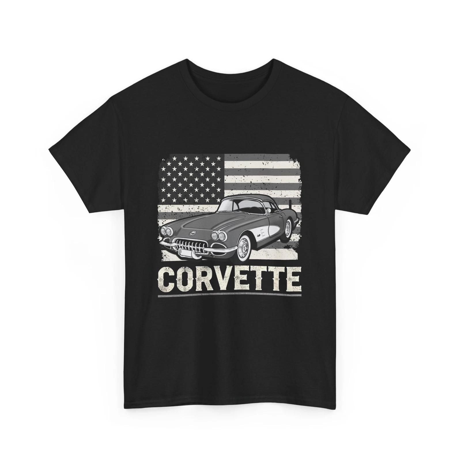

1958 Corvette Vintage Gray T-Shirt Classic American Muscle Distressed Design S