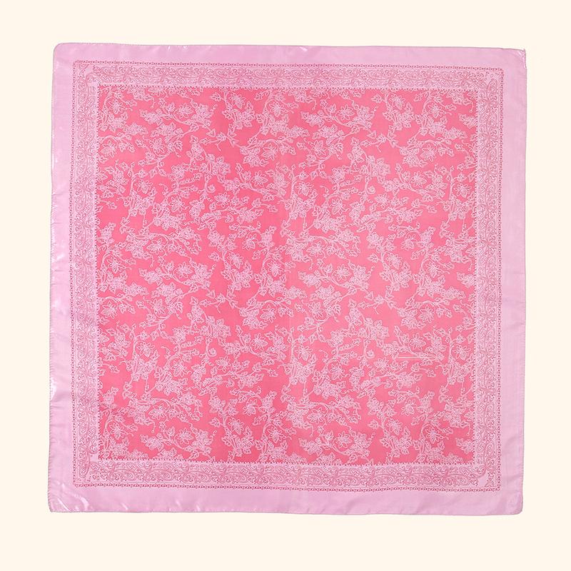 New Satin Silk Printed 90 Square Scarf Headband Kerchief Woman Muslim Hijab Shawls Lady Summer Floral Bandana Islamic Turban