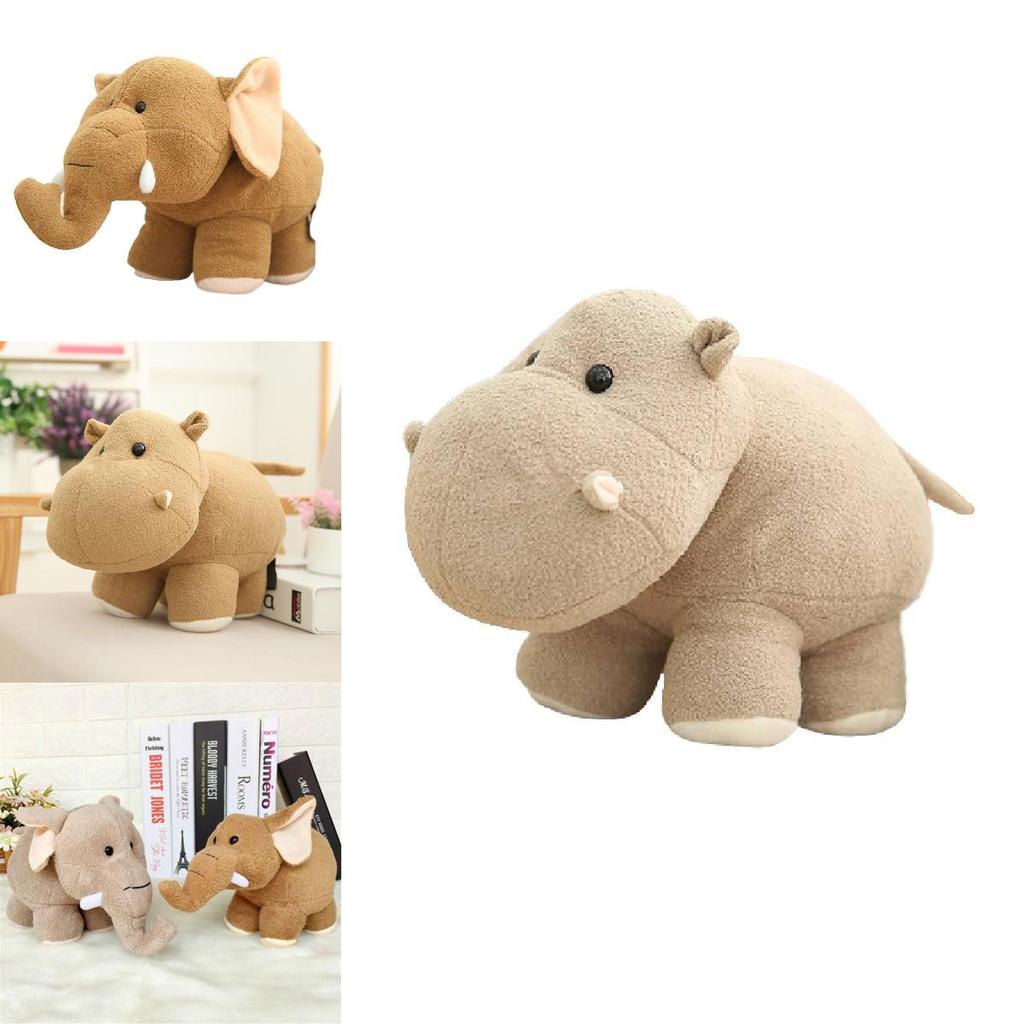 Realistic Hippo And Elephant Plush Toys For Kids' Birthday Gifts