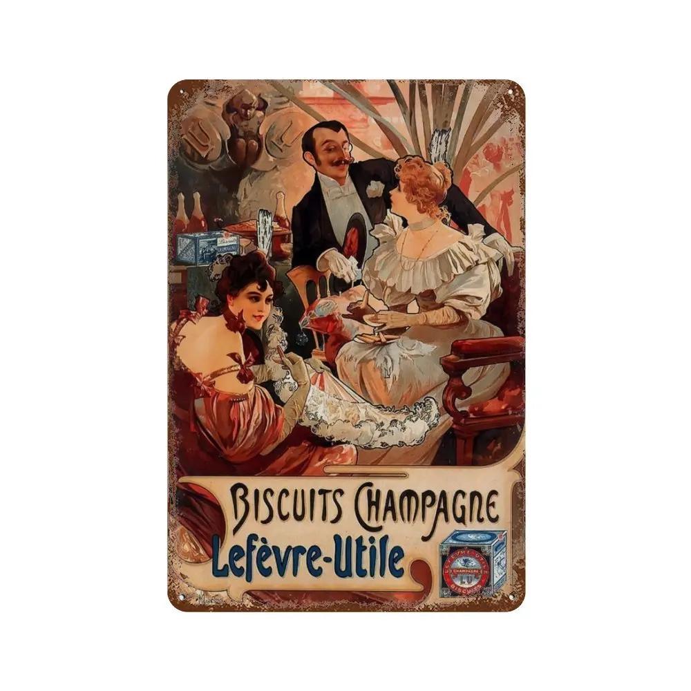 Alphonse Mucha Affisch Pinup-flickor Metallplåtskylt Konst Målning Dekorativa Väggplåtar För Bar Café Vardagsrum Hem Väggdekor