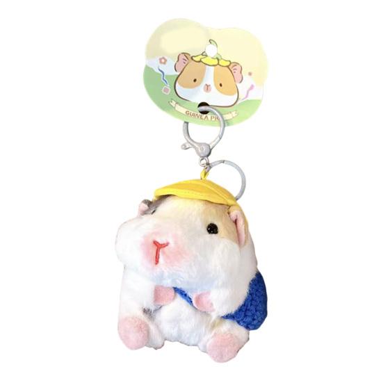 Keychain Pendant Cartoon Dutch Pig Doll Keyring Soft Velvet Touch Stress Relief Key Chain Backpack Hanging Decoration