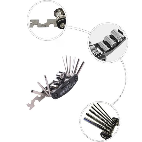 16in1 Bicycle Mountain Bike Repair Tool Kit Hex Spoke Wrench Screwdriver Set
