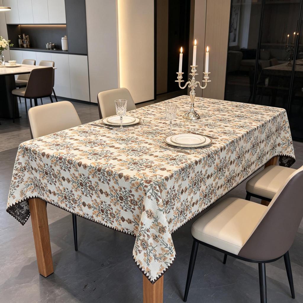 Dining Kitchen Party Decor Simple Design Cotton Linen Rectangle Soft Washable Table Cloth