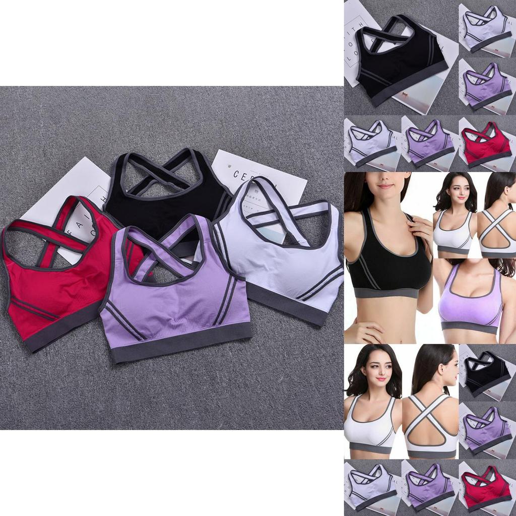 Luxurious Cross Back Padded Sports Bra For Women Seamless And Breathable Fitness Top