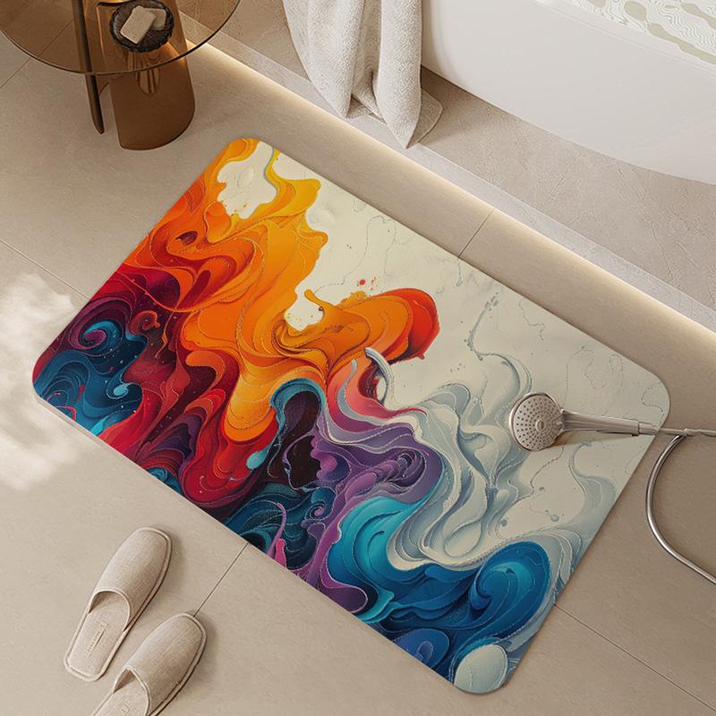 Yıkama Su Emici ve Kaymaz Kapı Paspası Banyo Yer Paspası Banyo Ev Tuvalet Ayak Paspası Kapı Girişi Kapı Paspası Halı