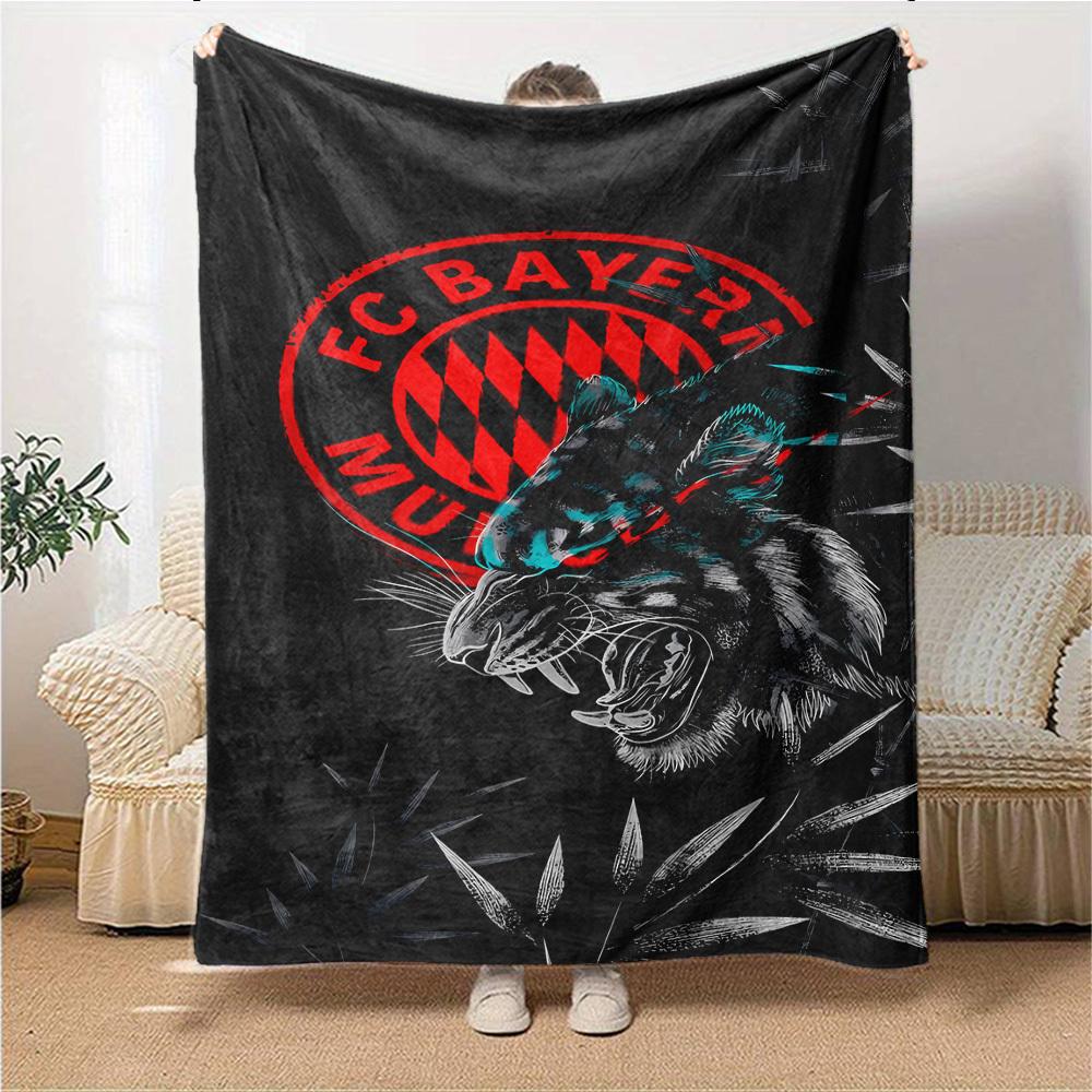 1pc Flannel Blanket, Panther,Bayern,Roar Pattern Printed Blanket, Sofa Bed Sofa Car Office Camping Travel Warm And Comfortable Soft Blanket,