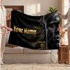 Erling Haaland Personalized Fleece Blanket With Football Logo, Custom Name Text Soft Warm Home Throw Blanket