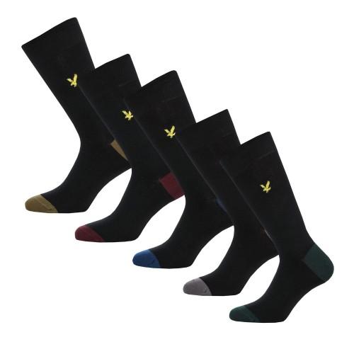 Lyle & Scott Mens Contrast Crew Socks (Pack of 5)