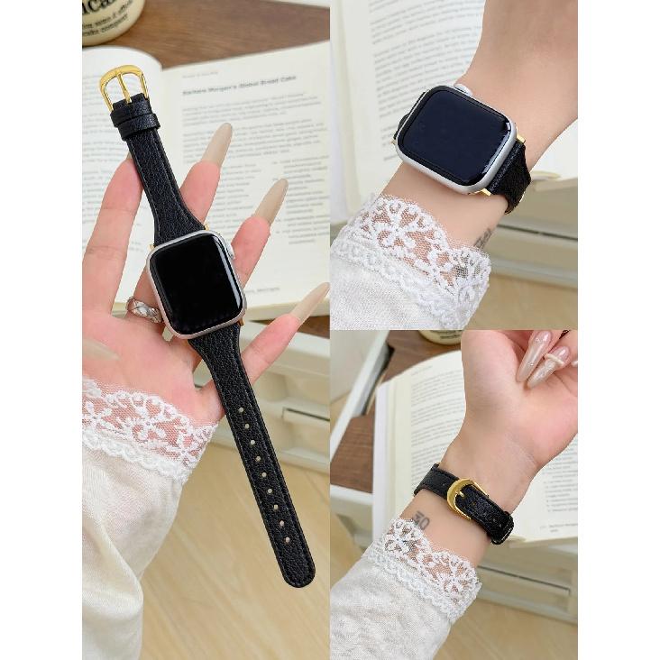 New Leather Loop For Apple Watch Band Slim Women Correa 38mm 40mm 41mm 42mm 44mm 45mm 46mm 49mm For IWatch Strap