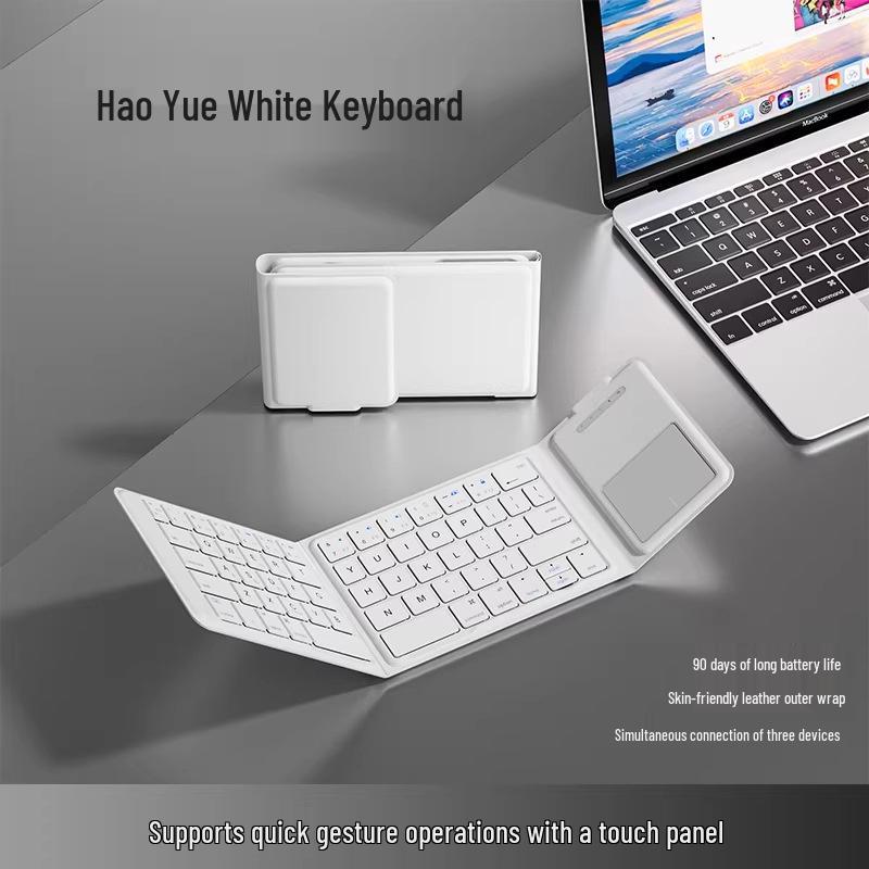 Portable Foldable Bluetooth Keyboard & Touchpad Set for Laptops, iPads, Tablets, Phones with Wireless Mouse