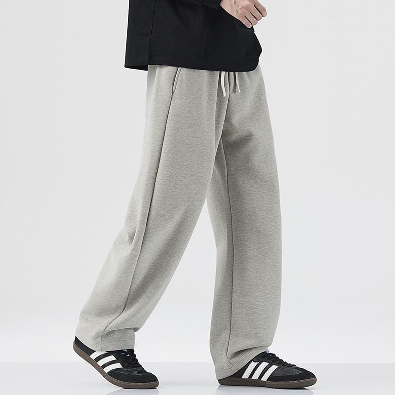 Autumn knitted straight trousers men's casual versatile loose drawstring scimitar trousers