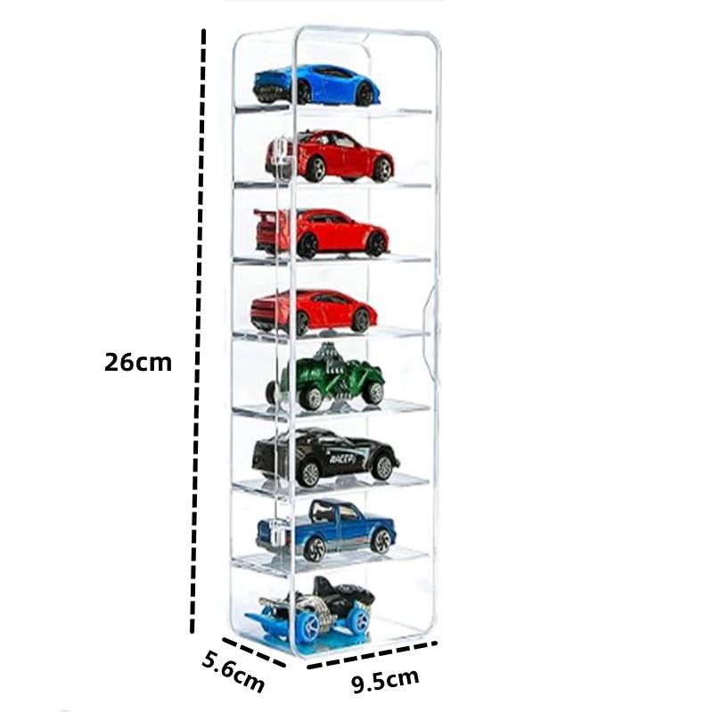 Stackable Diecast Car Display Case: Transparent Acrylic Shelf for Hot Wheels Models