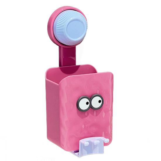 

Настенный органайзер-подставка для зубных щеток с отделением для хранения, высокая грузоподъемность розовый