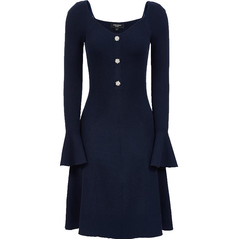 VEROMODA Elegant Flare Sleeve A-Line Knit Dress