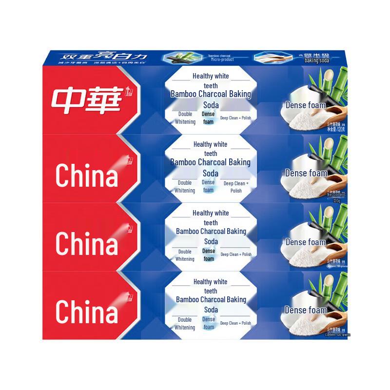 

Zhonghua Healthy White Toothpaste (Bamboo Charcoal & Mint, 4-Pack)