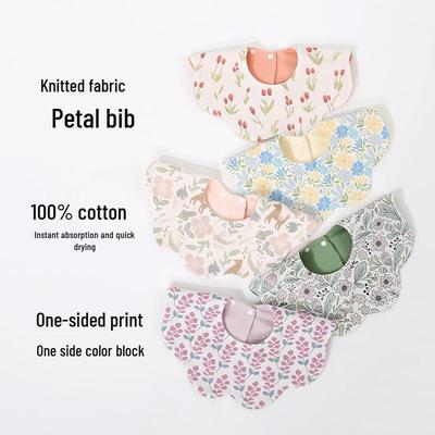 Korean Double-Sided Petal Bib for Newborns - Absorbent, Reversible Drool & Food Bib