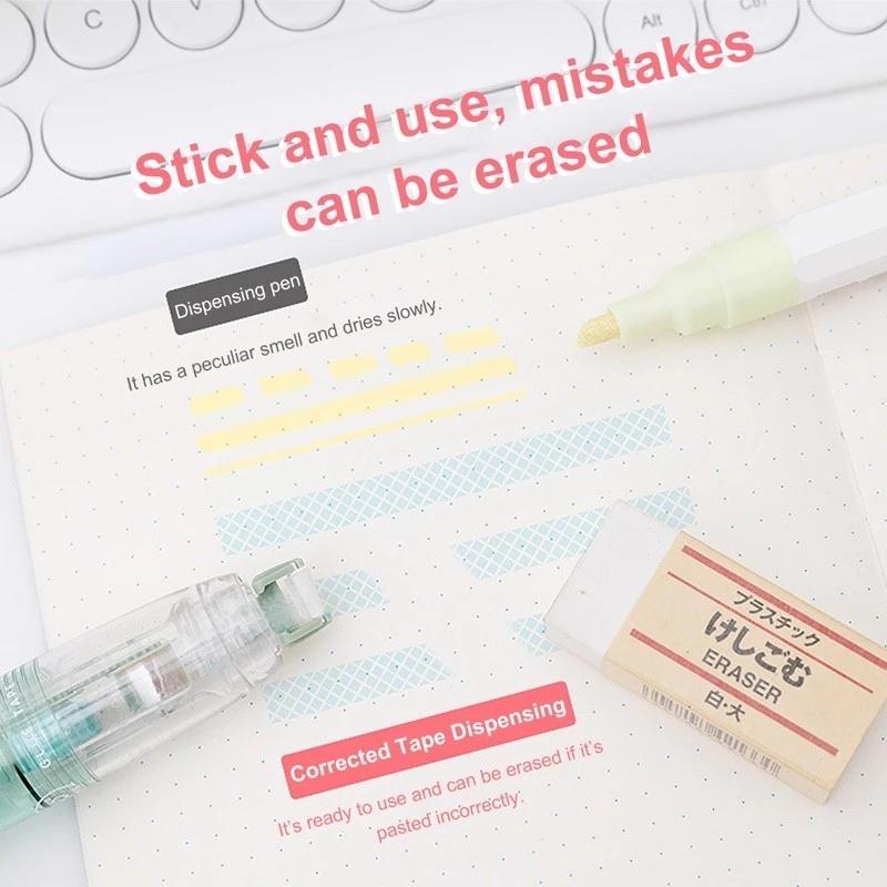 Cartoon Press-On Dot Glue Office Ledger Supplies Stationery Roller Glue Tape Student Study Exam Pen Style