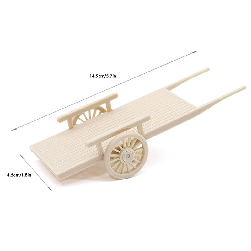 1/12 Dollhouse Simulation Wooden Assembled Cart Model Dollhouse Farm Tool Decoration Micro Scene Ornaments Pretend Play Toys