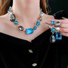 1/2 Pcs Vintage Imitation Pearl Flower Earrings Exquisite Rhinestone Pendant Necklace Collarbone Chain Jewelry Sets for Women N1