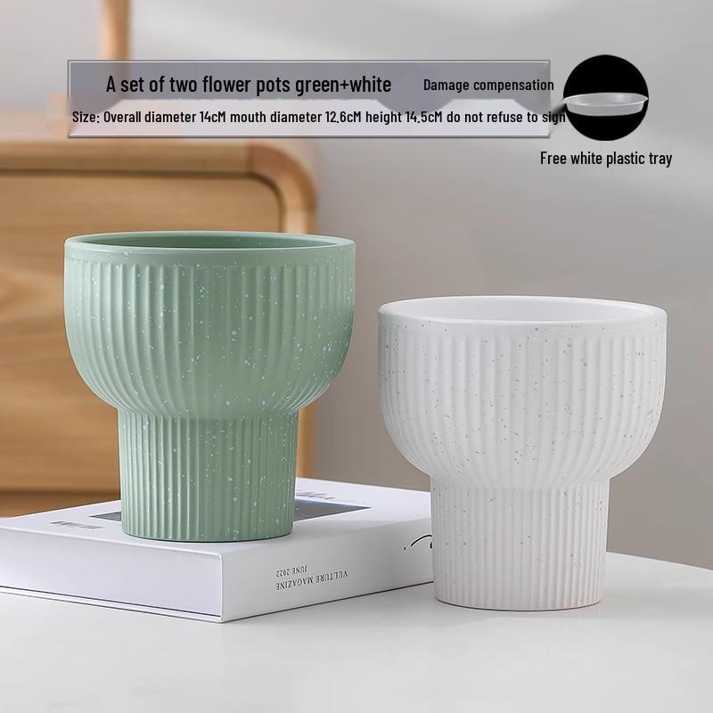 

Великий керамічний горщик для квітів з піддоном для епіпремнума, хлорофітума та сукулентів Ceramic Large