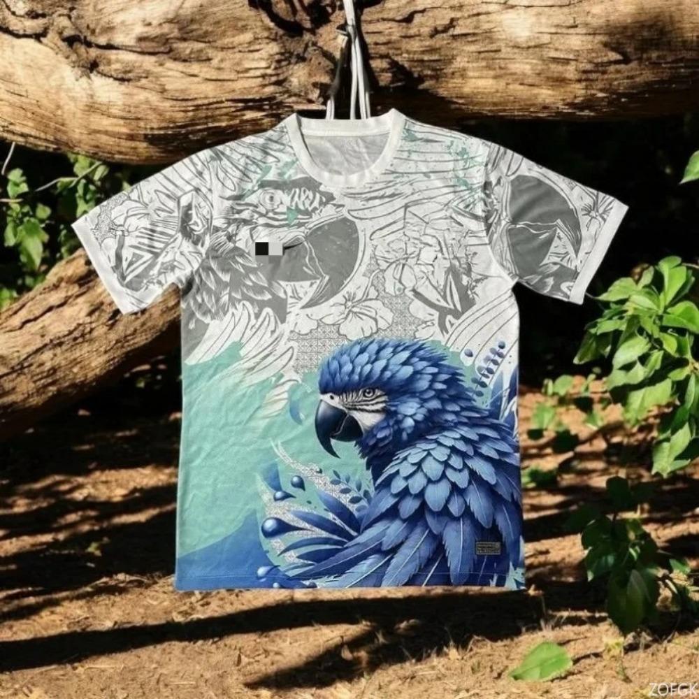 Pássaro Papagaio Animais Padrões Camisetas Infantis Moda Streetwear HIP HOP Tops para Meninos de Rua Verão Casual Camisetas de Manga Curta Roupas para Meninas