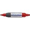 Mitsubishi Pencil Uni Oil-based Twin Marker Fine Round Lead Bold Square Lead Red PA152TR.15