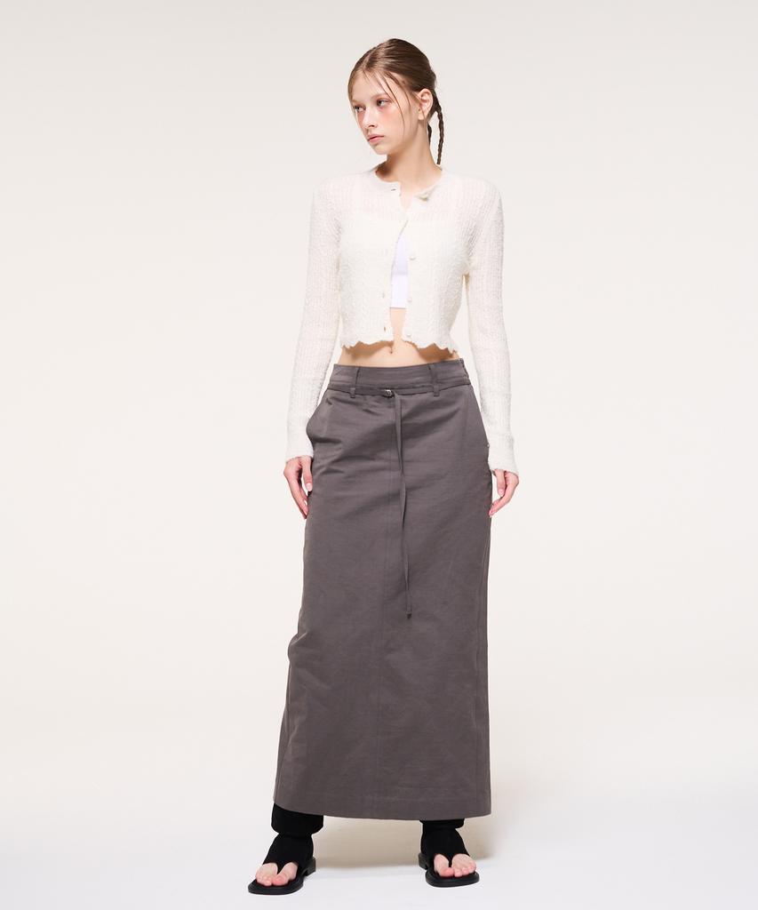 Etmont Belt Long Skirt, Charcoal